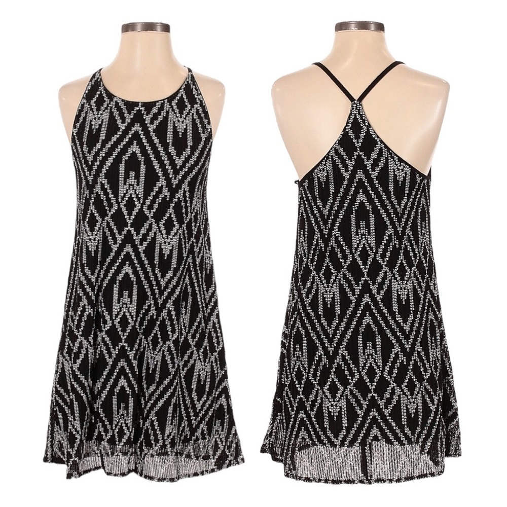 🌺 Aeropostale Geometric Sleeveless Stretchy Knit Racerback Mini Dress Size XS